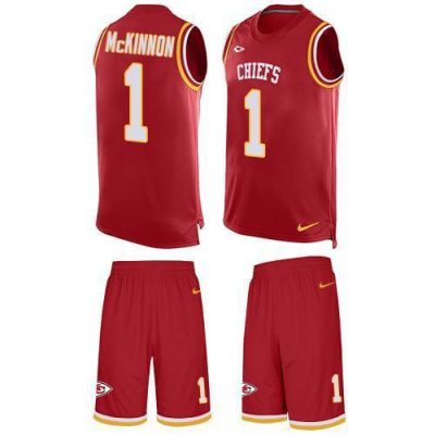 Nike Chiefs #1 Jerick McKinnon Red Team Color Stitched NFL Limited Tank Top Suit Jersey