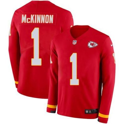 Nike Chiefs #1 Jerick McKinnon Red Team Color Stitched NFL Limited Therma Long Sleeve Jersey