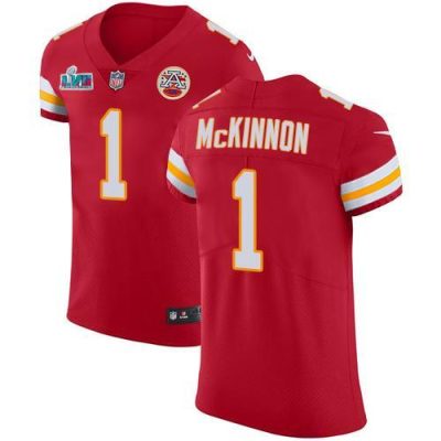 Nike Chiefs #1 Jerick McKinnon Red Team Color Super Bowl LVII Patch Stitched NFL Vapor Untouchable Elite Jersey