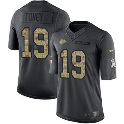 Nike Chiefs #19 Kadarius Toney Black Stitched NFL Limited 2016 Salute To Service Jersey