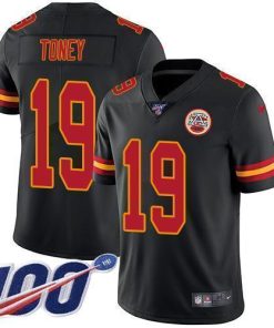 Nike Chiefs #19 Kadarius Toney Black Stitched NFL Limited Rush 100th Season Jersey