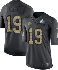 Nike Chiefs #19 Kadarius Toney Black Super Bowl LVII Patch Stitched NFL Limited 2016 Salute To Service Jersey