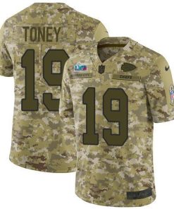 Nike Chiefs #19 Kadarius Toney Camo Super Bowl LVII Patch Stitched NFL Limited 2018 Salute To Service Jersey