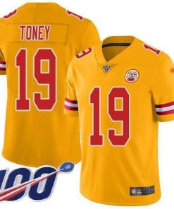 Nike Chiefs #19 Kadarius Toney Gold Stitched NFL Limited Inverted Legend 100th Season Jersey