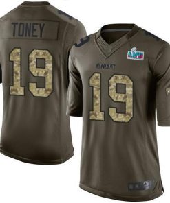 Nike Chiefs #19 Kadarius Toney Green Super Bowl LVII Patch Stitched NFL Limited 2015 Salute To Service Jersey