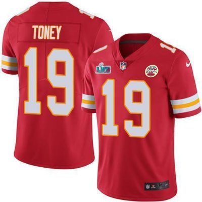 Nike Chiefs #19 Kadarius Toney Red Team Color Super Bowl LVII Patch Stitched NFL Vapor Untouchable Limited Jersey