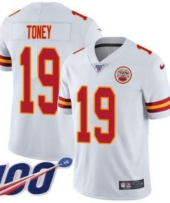Nike Chiefs #19 Kadarius Toney White Stitched NFL 100th Season Vapor Limited Jersey