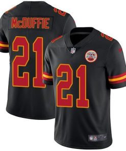 Nike Chiefs #21 Trent McDuffie Black Stitched NFL Limited Rush Jersey