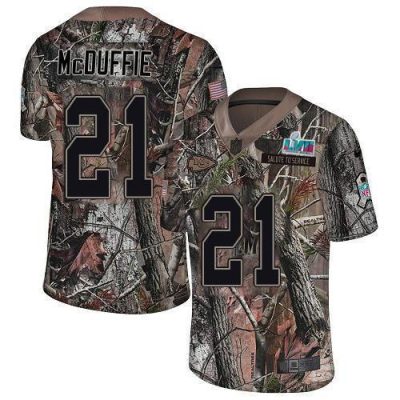 Nike Chiefs #21 Trent McDuffie Camo Super Bowl LVII Patch Stitched NFL Limited Rush Realtree Jersey