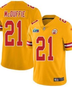 Nike Chiefs #21 Trent McDuffie Gold Super Bowl LVII Patch Stitched NFL Limited Inverted Legend Jersey
