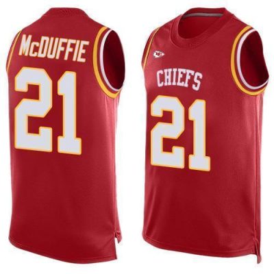 Nike Chiefs #21 Trent McDuffie Red Team Color Stitched NFL Limited Tank Top Jersey