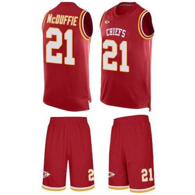 Nike Chiefs #21 Trent McDuffie Red Team Color Stitched NFL Limited Tank Top Suit Jersey
