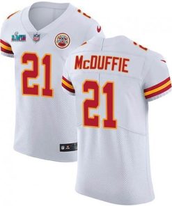 Nike Chiefs #21 Trent McDuffie White Super Bowl LVII Patch Stitched NFL Vapor Untouchable Elite Jersey