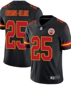 Nike Chiefs #25 Clyde Edwards-Helaire Black Stitched NFL Limited Rush Jersey
