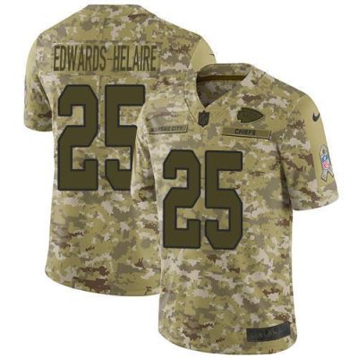 Nike Chiefs #25 Clyde Edwards-Helaire Camo Stitched NFL Limited 2018 Salute To Service Jersey