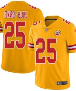 Nike Chiefs #25 Clyde Edwards-Helaire Gold Stitched NFL Limited Inverted Legend Jersey