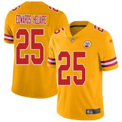 Nike Chiefs #25 Clyde Edwards-Helaire Gold Stitched NFL Limited Inverted Legend Jersey