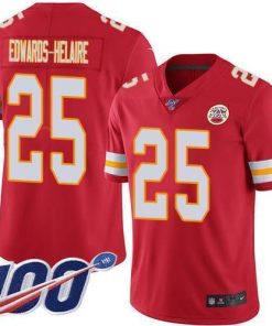 Nike Chiefs #25 Clyde Edwards-Helaire Red Team Color Stitched NFL 100th Season Vapor Untouchable Limited Jersey