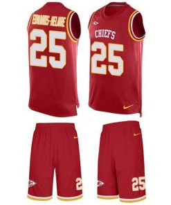 Nike Chiefs #25 Clyde Edwards-Helaire Red Team Color Stitched NFL Limited Tank Top Suit Jersey