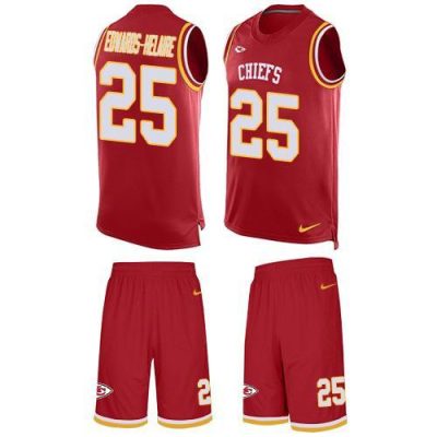 Nike Chiefs #25 Clyde Edwards-Helaire Red Team Color Stitched NFL Limited Tank Top Suit Jersey