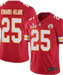 Nike Chiefs #25 Clyde Edwards-Helaire Red Team Color Super Bowl LV Bound Stitched NFL Vapor Untouchable Limited Jersey