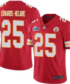 Nike Chiefs #25 Clyde Edwards-Helaire Red Team Color Super Bowl LVII Patch Stitched NFL Vapor Untouchable Limited Jersey