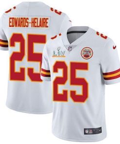 Nike Chiefs #25 Clyde Edwards-Helaire White Super Bowl LV Bound Stitched NFL Vapor Untouchable Limited Jersey
