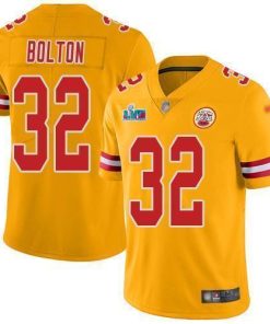 Nike Chiefs #32 Nick Bolton Gold Super Bowl LVII Patch Stitched NFL Limited Inverted Legend Jersey