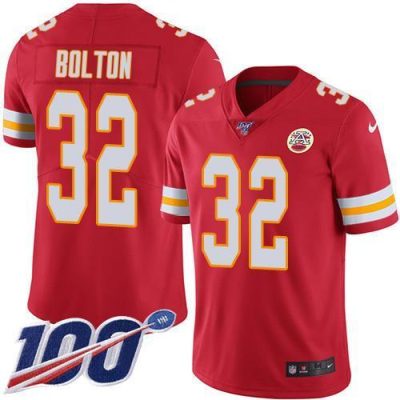 Nike Chiefs #32 Nick Bolton Red Team Color Stitched NFL 100th Season Vapor Limited Jersey