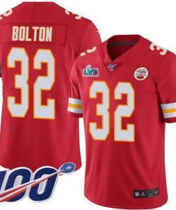 Nike Chiefs #32 Nick Bolton Red Team Color Super Bowl LVII Patch Stitched NFL 100th Season Vapor Limited Jersey