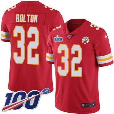 Nike Chiefs #32 Nick Bolton Red Team Color Super Bowl LVII Patch Stitched NFL 100th Season Vapor Limited Jersey