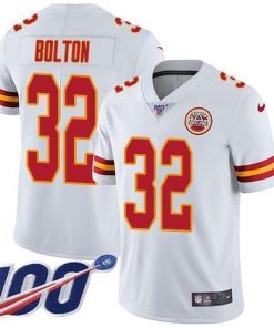Nike Chiefs #32 Nick Bolton White Stitched NFL 100th Season Vapor Limited Jersey