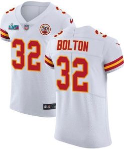 Nike Chiefs #32 Nick Bolton White Super Bowl LVII Patch Stitched NFL Vapor Untouchable Elite Jersey