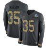 Nike Chiefs #35 Jaylen Watson Anthracite Salute To Service Super Bowl LVII Patch Stitched NFL Limited Therma Long Sleeve Jersey