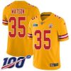 Nike Chiefs #35 Jaylen Watson Gold Super Bowl LVII Patch Stitched NFL Limited Inverted Legend 100th Season Jersey
