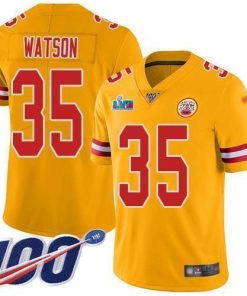 Nike Chiefs #35 Jaylen Watson Gold Super Bowl LVII Patch Stitched NFL Limited Inverted Legend 100th Season Jersey