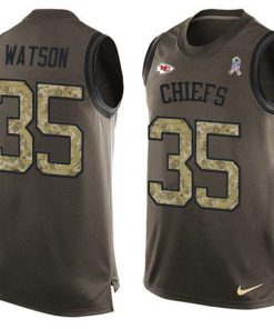 Nike Chiefs #35 Jaylen Watson Green Stitched NFL Limited Salute To Service Tank Top Jersey