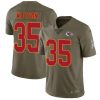 Nike Chiefs #35 Jaylen Watson Olive Stitched NFL Limited 2017 Salute To Service Jersey