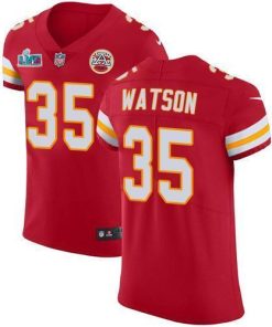 Nike Chiefs #35 Jaylen Watson Red Team Color Super Bowl LVII Patch Stitched NFL Vapor Untouchable Elite Jersey