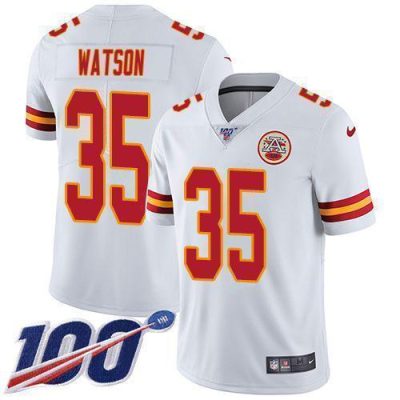 Nike Chiefs #35 Jaylen Watson White Stitched NFL 100th Season Vapor Limited Jersey