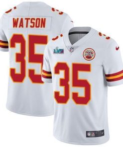 Nike Chiefs #35 Jaylen Watson White Super Bowl LVII Patch Stitched NFL Vapor Untouchable Limited Jersey