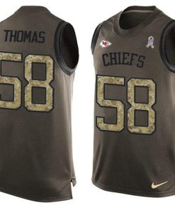 Nike Chiefs #58 Derrick Thomas Green Stitched NFL Limited Salute To Service Tank Top Jersey