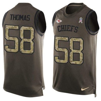 Nike Chiefs #58 Derrick Thomas Green Stitched NFL Limited Salute To Service Tank Top Jersey