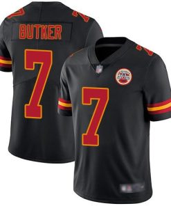 Nike Chiefs #7 Harrison Butker Black Stitched NFL Limited Rush Jersey
