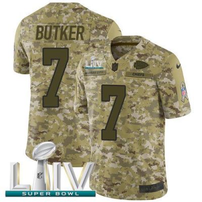Nike Chiefs #7 Harrison Butker Camo Super Bowl LIV 2020 Stitched NFL Limited 2018 Salute To Service Jersey