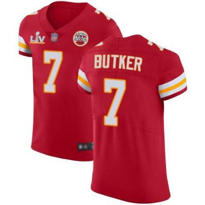 Nike Chiefs #7 Harrison Butker Red Team Color Super Bowl LV Bound Stitched NFL Vapor Untouchable Elite Jersey