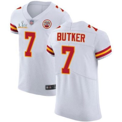 Nike Chiefs #7 Harrison Butker White Super Bowl LV Bound Stitched NFL New Elite Jersey