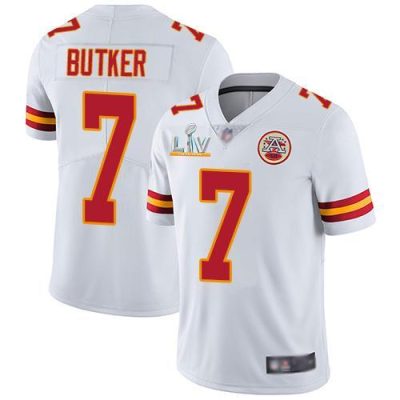 Nike Chiefs #7 Harrison Butker White Super Bowl LV Bound Stitched NFL Vapor Untouchable Limited Jersey