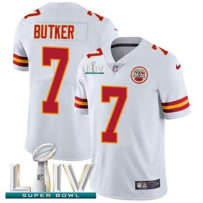 Nike Chiefs #7 Harrison Butker White Super Bowl LIV 2020 Stitched NFL Vapor Untouchable Limited Jersey
