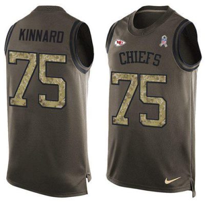 Nike Chiefs #75 Darian Kinnard Green Stitched NFL Limited Salute To Service Tank Top Jersey